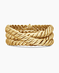 Sculpted Cable Triple Wrap Bracelet in 18K Yellow Gold, 8.5mm