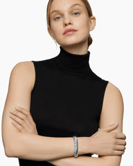 Sculpted Cable Bracelet in Sterling Silver, 14mm