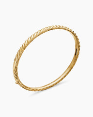 Sculpted Cable Bangle Bracelet in 18K Yellow Gold, 4.6mm