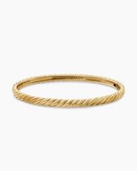 Sculpted Cable Bangle Bracelet in 18K Yellow Gold, 4.6mm