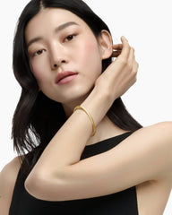 Sculpted Cable Bangle Bracelet in 18K Yellow Gold, 4.6mm