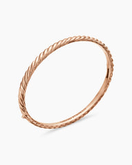 Sculpted Cable Bangle Bracelet in 18K Rose Gold, 4.6mm