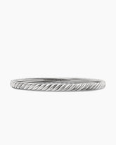 Sculpted Cable Bangle Bracelet in 18K White Gold, 4.6mm