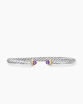 Cable Flex® Bracelet in Sterling Silver with 14K Yellow Gold and Amethyst, 4mm