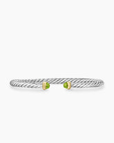 Cable Flex® Bracelet in Sterling Silver with 14K Yellow Gold and Peridot, 4mm