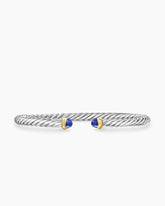 Cable Flex® Bracelet in Sterling Silver with 14K Yellow Gold and Lapis Lazuli, 4mm