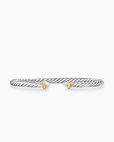 Cable Flex® Bracelet in Sterling Silver with 14K Yellow Gold and Pearls, 4mm
