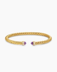 Cablespira® Flex Bracelet in 18K Yellow Gold with Amethyst and Diamonds, 4mm