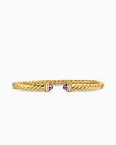 Cablespira® Flex Bracelet in 18K Yellow Gold with Amethyst and Diamonds, 4mm