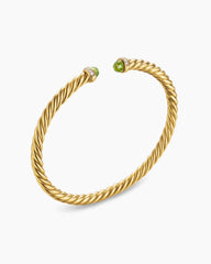 Cablespira® Flex Bracelet in 18K Yellow Gold with Peridot and Diamonds, 4mm