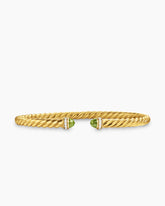 Cablespira® Flex Bracelet in 18K Yellow Gold with Peridot and Diamonds, 4mm