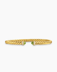 Cablespira® Flex Bracelet in 18K Yellow Gold with Peridot and Diamonds, 4mm
