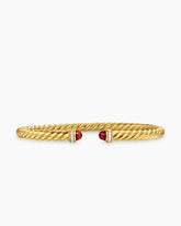 Cablespira® Flex Bracelet in 18K Yellow Gold with Rhodolite Garnet and Diamonds, 4mm