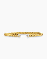Cablespira® Flex Bracelet in 18K Yellow Gold with Pearls and Diamonds, 4mm