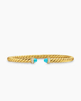 Cablespira® Flex Bracelet in 18K Yellow Gold with Turquoise and Diamonds, 4mm