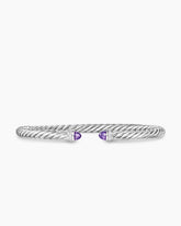 Cable Flex® Bracelet in Sterling Silver with Amethyst and Diamonds, 4mm
