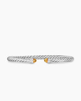Cable Flex® Bracelet in Sterling Silver with Citrine and Diamonds, 4mm