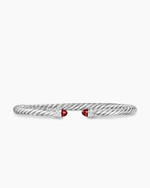 Cable Flex® Bracelet in Sterling Silver with Rhodolite Garnet and Diamonds, 4mm