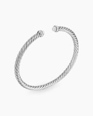 Cable Flex® Bracelet in Sterling Silver with Pearls and Diamonds, 4mm