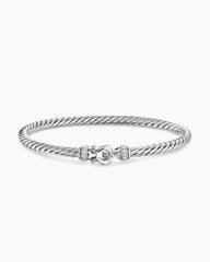 Cable Flex® Buckle Bracelet in Sterling Silver with Diamonds, 4mm