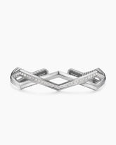 Zig Zag Stax™ Two Row Cuff Bracelet in Sterling Silver with Diamonds, 13mm