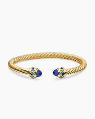 Renaissance® Cablespira Bracelet in 18K Yellow Gold with Lapis and Hampton Blue Topaz, 5mm