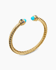 Renaissance® Cablespira Bracelet in 18K Yellow Gold with Turquoise, Hampton Blue Topaz and Iolite, 5mm