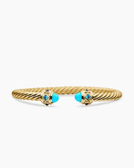Renaissance® Cablespira Bracelet in 18K Yellow Gold with Turquoise, Hampton Blue Topaz and Iolite, 5mm