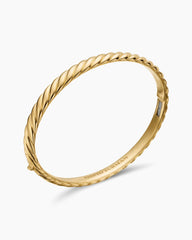 Sculpted Cable Bangle Bracelet in 18K Yellow Gold, 6.2mm