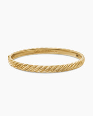 Sculpted Cable Bangle Bracelet in 18K Yellow Gold, 6.2mm