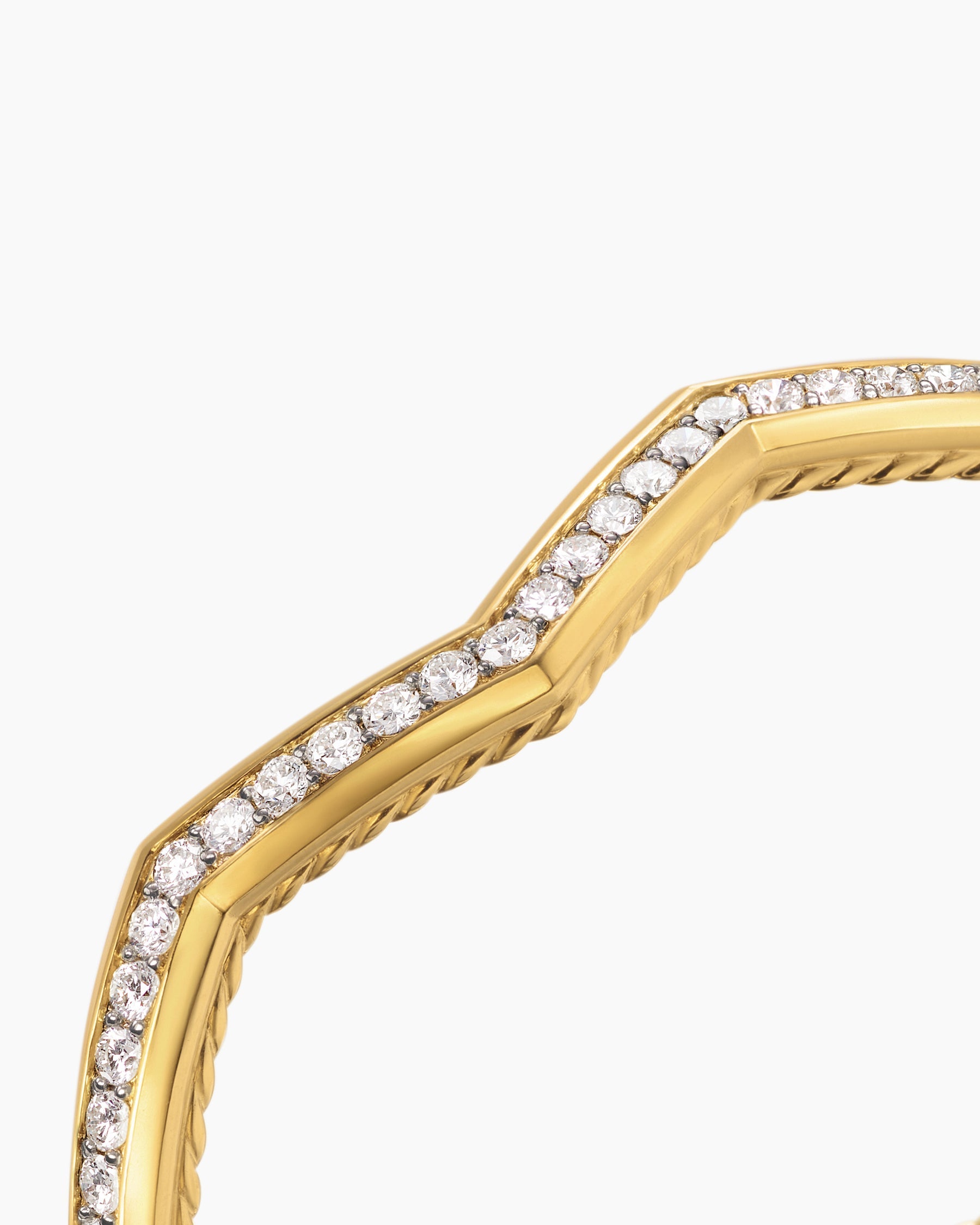 Zig Zag Stax™ Cuff Bracelet in 18K Yellow Gold with Diamonds, 5mm