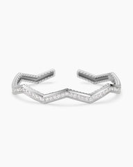 Zig Zag Stax™ Cuff Bracelet in Sterling Silver with Diamonds, 5mm