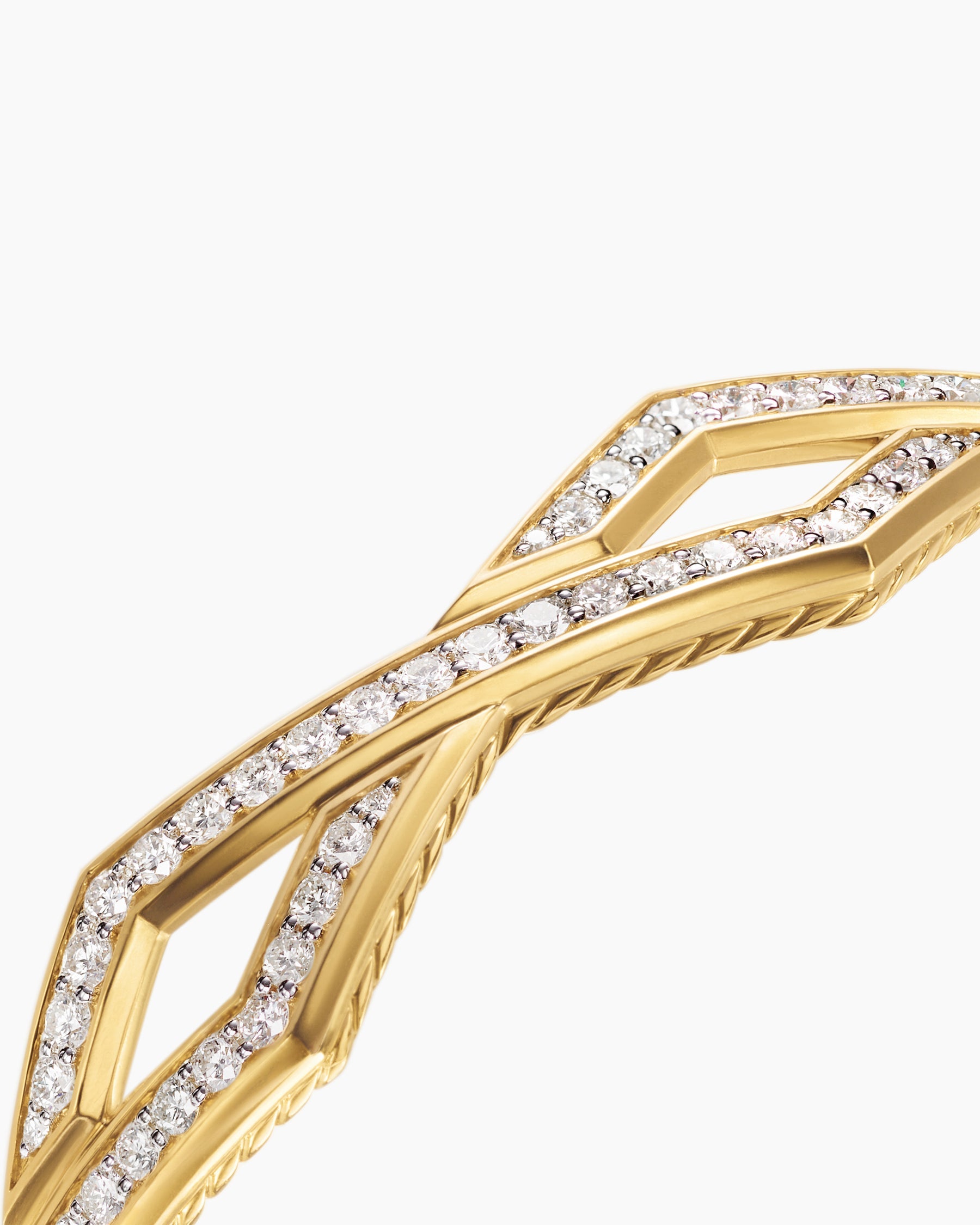 Zig Zag Stax™ Cuff Bracelet in 18K Yellow Gold with Diamonds, 13mm