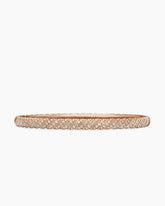 Sculpted Cable Bangle Bracelet in 18K Rose Gold with Diamonds, 4.6mm