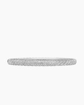 Sculpted Cable Bangle Bracelet in 18K White Gold with Diamonds, 4.6mm