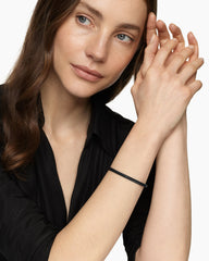 Sculpted Cable Bangle Bracelet in Black Titanium with Black Diamonds, 4.6mm