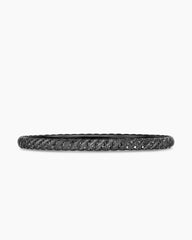Sculpted Cable Bangle Bracelet in Black Titanium with Black Diamonds, 4.6mm