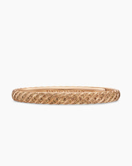 Sculpted Cable Bangle Bracelet in 18K Rose Gold with Cognac Diamonds, 6.2mm