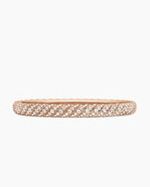 Sculpted Cable Bangle Bracelet in 18K Rose Gold with Diamonds, 6.2mm