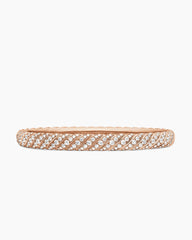 Sculpted Cable Bangle Bracelet in 18K Rose Gold with Diamonds, 6.2mm