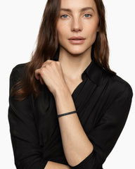 Sculpted Cable Bangle Bracelet in Black Titanium with Black Diamonds, 6mm