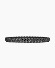 Sculpted Cable Bangle Bracelet in Black Titanium with Black Diamonds, 6mm