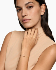 Micro Chatelaine® Chain Bracelet in 18K Yellow Gold with Garnet, 4mm