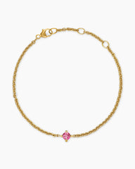 Micro Chatelaine® Chain Bracelet in 18K Yellow Gold with Pink Tourmaline, 4mm
