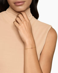 Micro Chatelaine® Chain Bracelet in 18K Yellow Gold with Pink Tourmaline, 4mm