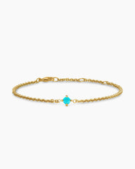 Micro Chatelaine® Chain Bracelet in 18K Yellow Gold with Turquoise, 4mm