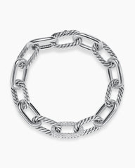 DY Madison® Chain Bracelet in Sterling Silver with Diamonds, 11mm