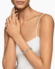 DY Madison® Chain Bracelet in Sterling Silver with Diamonds, 11mm