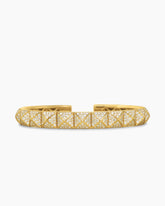 Pyramid Cuff Bracelet in 18K Yellow Gold with Diamonds, 8mm
