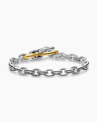 DY Mercer® Toggle Chain Bracelet in Sterling Silver with 18K Yellow Gold and Diamonds, 8mm